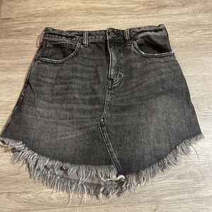 Free People washed black mini skirt